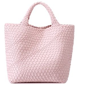 Premium hand-woven Vegan Leather trendy travel Tote Shoulder  beach bag handbag